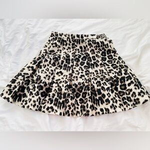Diane von Furstenberg DVF leopard print pleated skirt sz 10